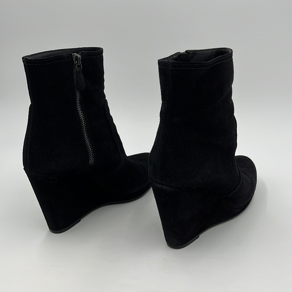 Prada Black Suede Wedge Ankle Boots - Size 38 - Picture 11 of 17